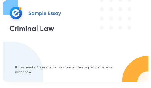 Free «Criminal Law» Essay Sample