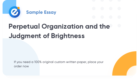 Free «Perpetual Organization and the Judgment of Brightness» Essay Sample