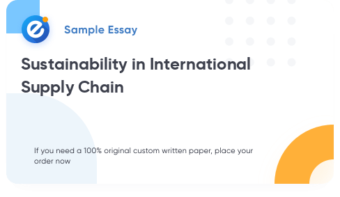 Free «Sustainability in International Supply Chain» Essay Sample