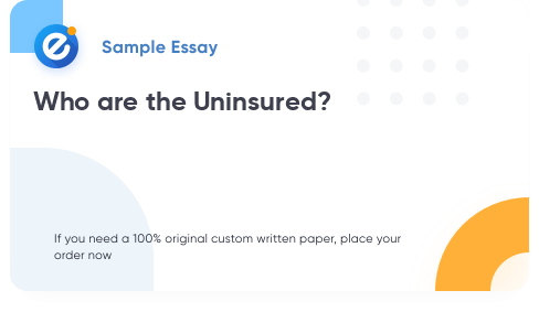 Free «Who are the Uninsured?» Essay Sample